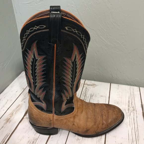 Tony Lama Cowboy Boots Size 10.5 mens Leather Western - Picture 3 of 17